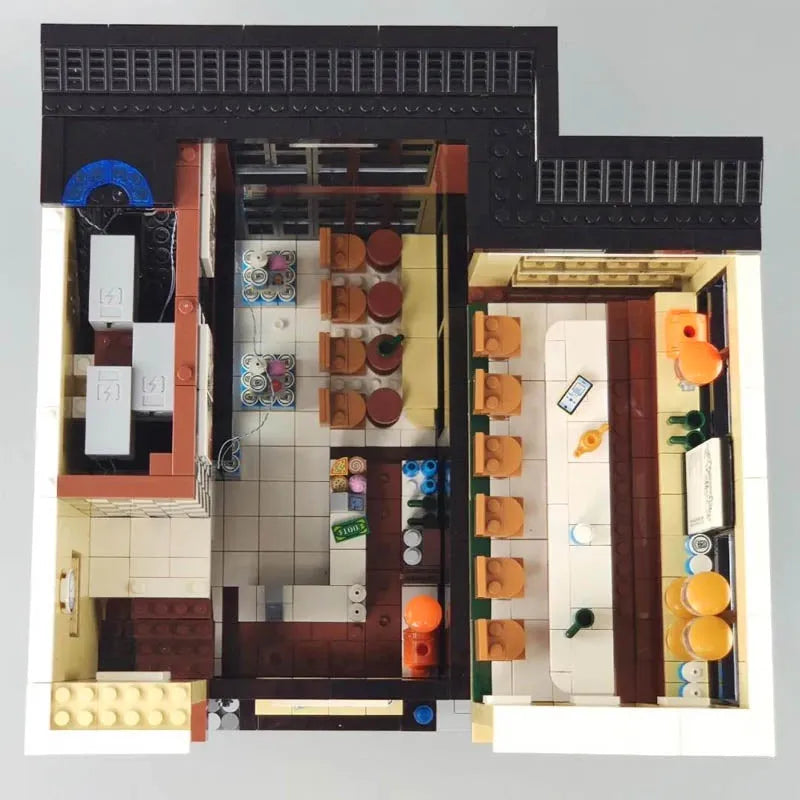 MOC Building Block Set: Street MOC Modern Coffee Shop 5208, Model SY5208