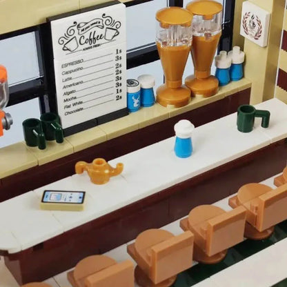 MOC Building Block Set: Street MOC Modern Coffee Shop 5208, Model SY5208