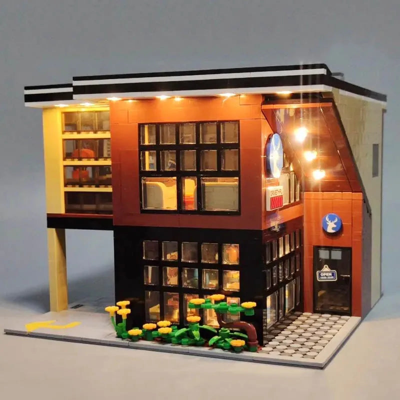 MOC Building Block Set: Street MOC Modern Coffee Shop 5208, Model SY5208