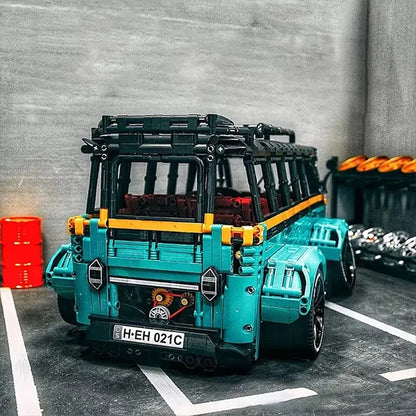 MOC Motorized Building Block Set: T2 Low Pitched Camping Bus C021