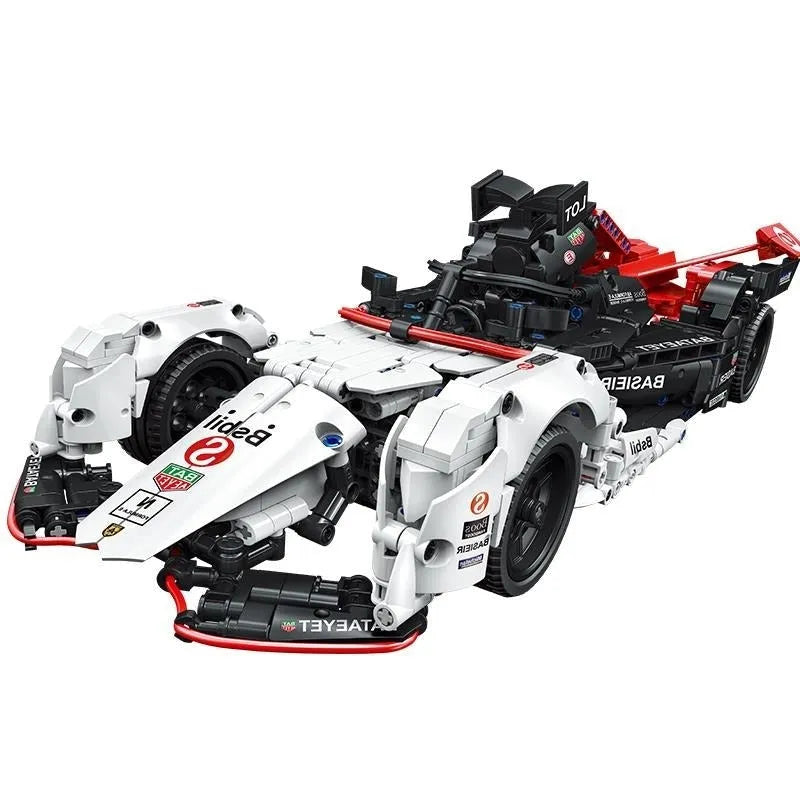 MOC Motorized Building Block Set: Concept Formula E Porsche 99X Electric Racing Car, Model C018