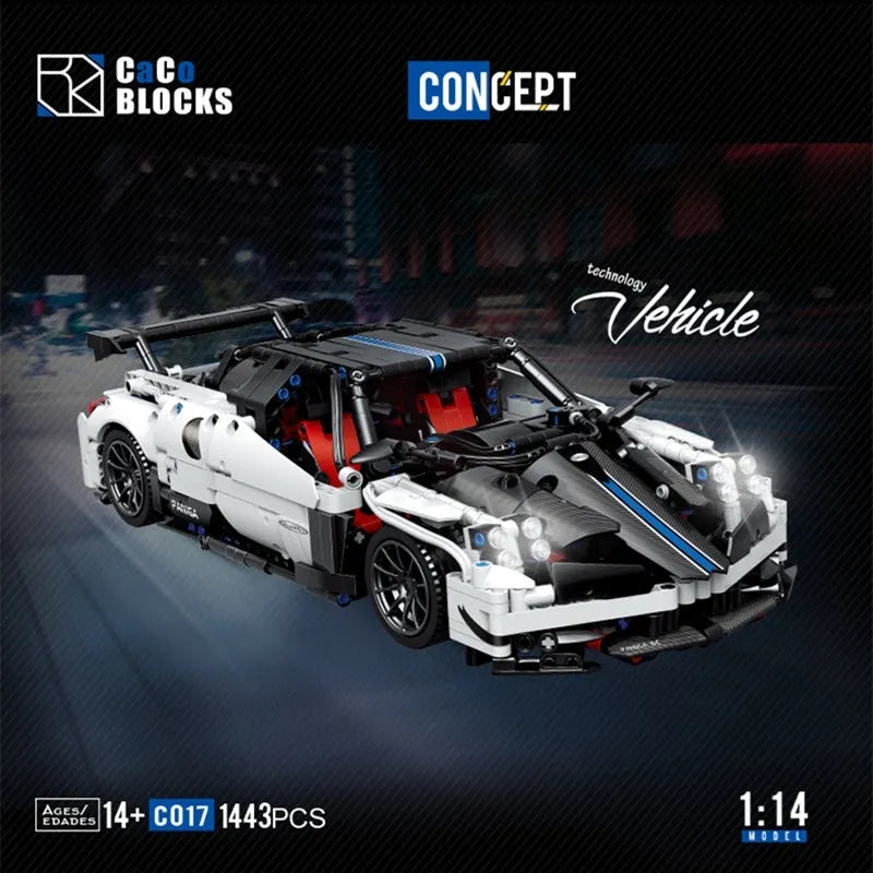 MOC Motorized Building Block Set: Concept Pagani Roadster Sports Car C017