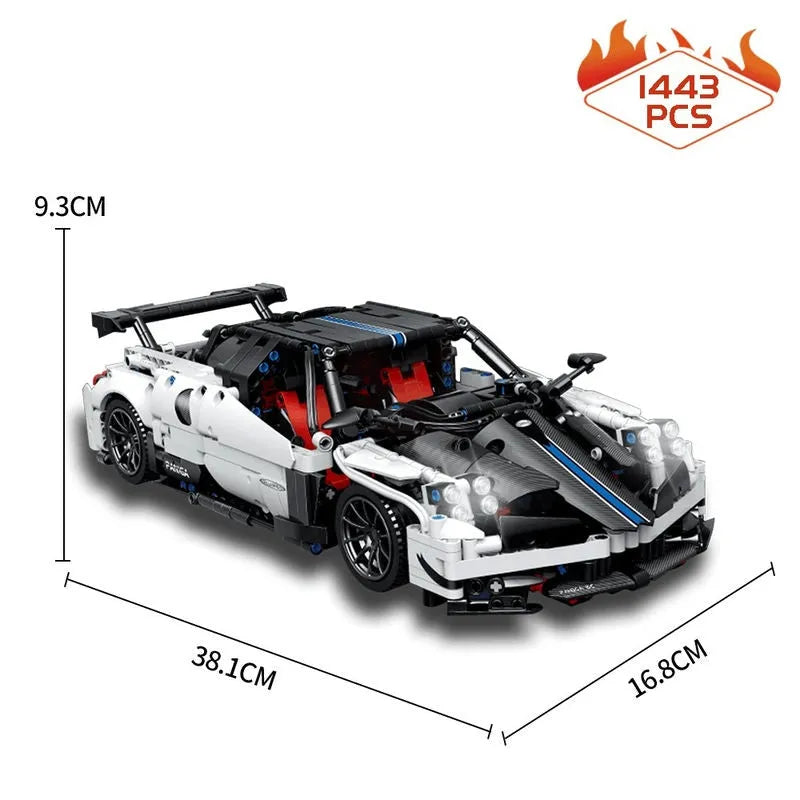 MOC Motorized Building Block Set: Concept Pagani Roadster Sports Car C017