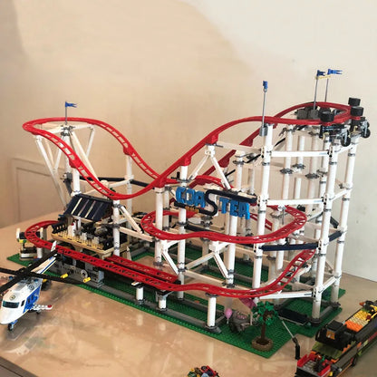MOC Motorized Building Block Set: 15039 City Roller Coaster