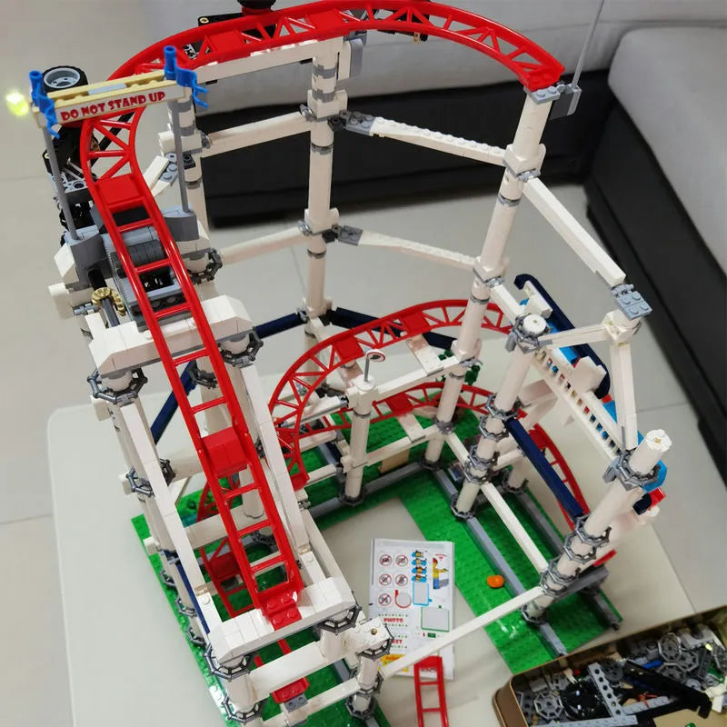 MOC Motorized Building Block Set: 15039 City Roller Coaster