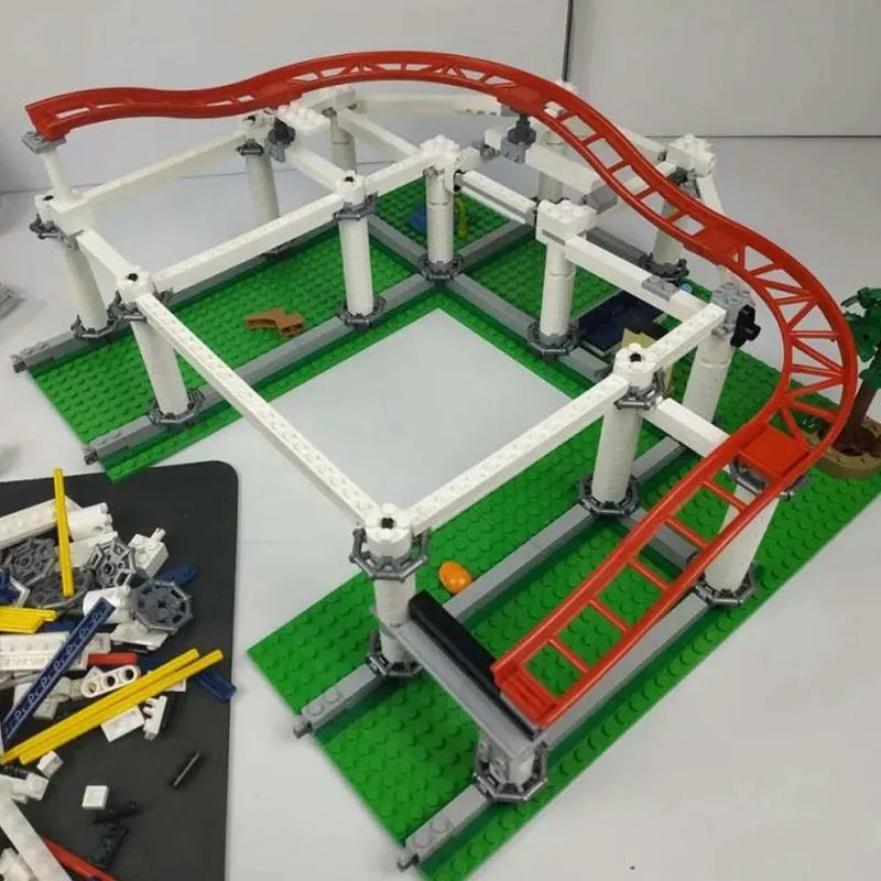 MOC Motorized Building Block Set: 15039 City Roller Coaster