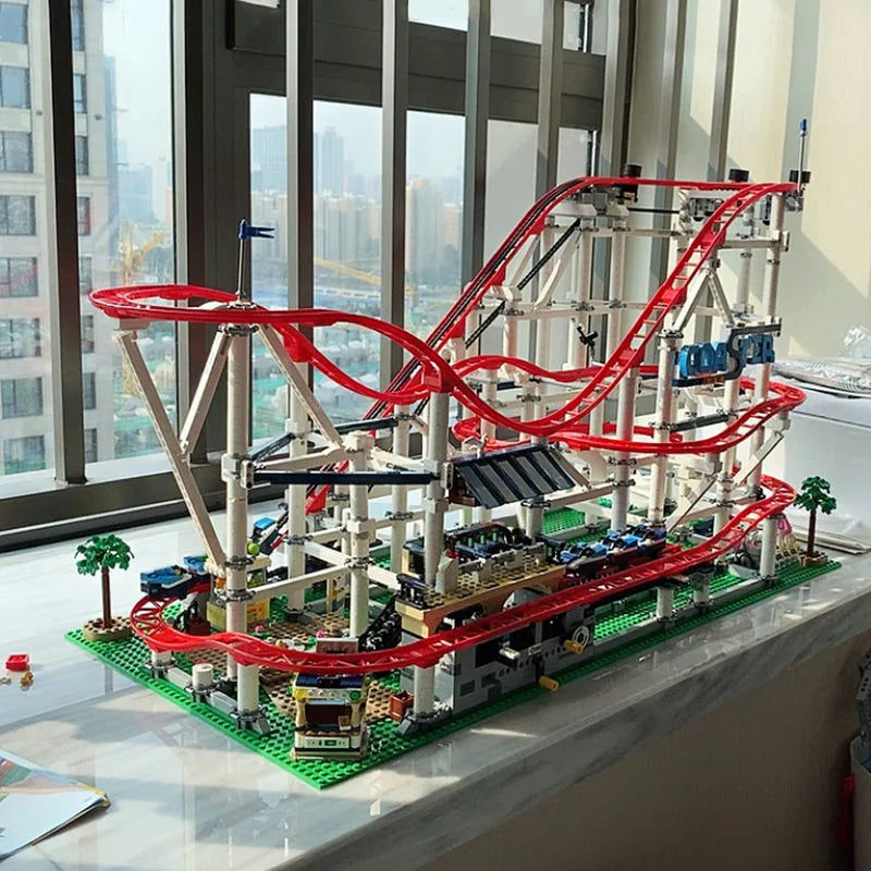 MOC Motorized Building Block Set: 15039 City Roller Coaster