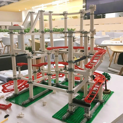 MOC Motorized Building Block Set: 15039 City Roller Coaster