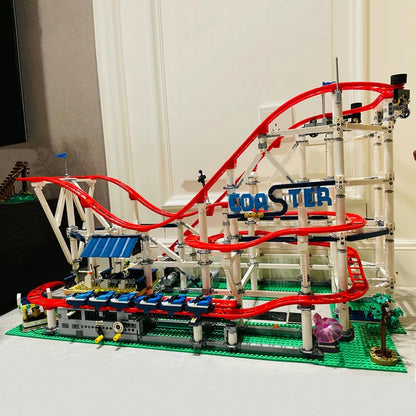 MOC Motorized Building Block Set: 15039 City Roller Coaster