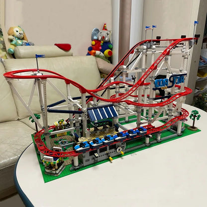 MOC Motorized Building Block Set: 15039 City Roller Coaster