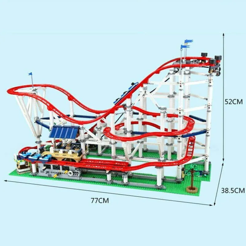 MOC Motorized Building Block Set: 15039 City Roller Coaster