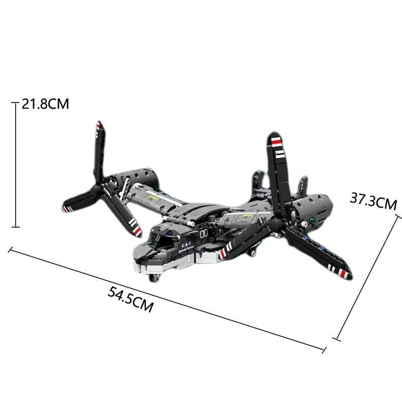 MOC Building Block Set: Boeing Bell V22 Osprey, Model PG13004