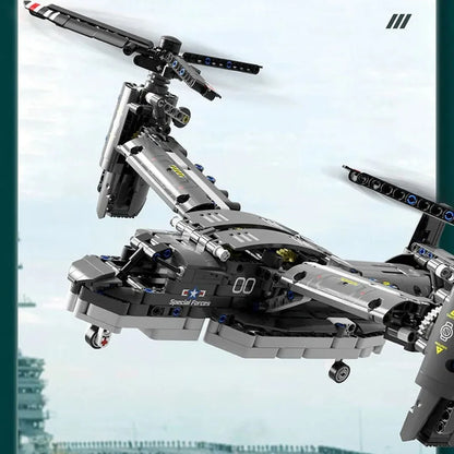 MOC Building Block Set: Boeing Bell V22 Osprey, Model PG13004