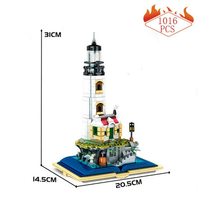 MOC Building Block Set: Medieval Lighthouse Tower, Model 13015
