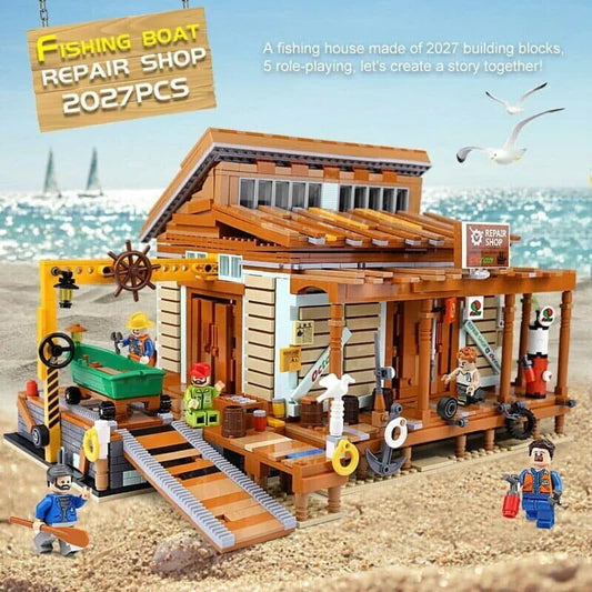 MOC Building Block Set: Old Fishing Shipyard, Model PG12004
