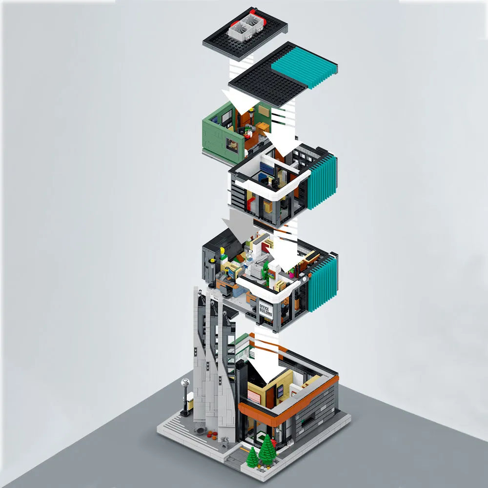 MOC Building Block Set: Experts MOC The Office Building Boss on Top, Model 7702