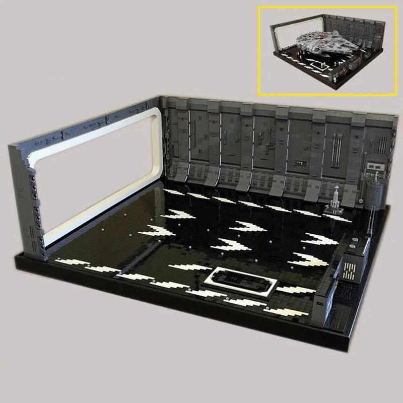 MOC Motorized Building Block Set: Docking Bay MOC For Star Wars UCS Millennium Falcon and Light, Model 327L