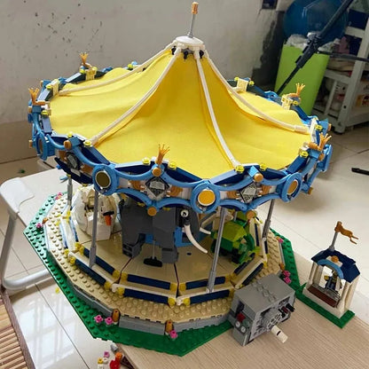 MOC Motorized Building Block Set: Street City Carousel, Model 15036