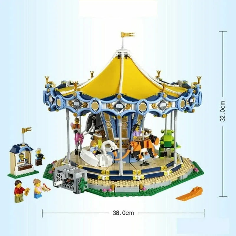 MOC Motorized Building Block Set: Street City Carousel, Model 15036