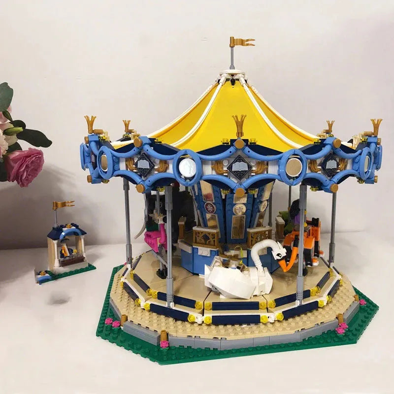 MOC Motorized Building Block Set: Street City Carousel, Model 15036