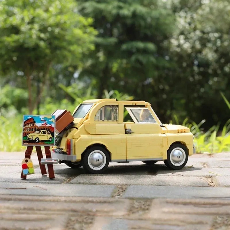MOC Building Block Set: Classic Fiat 500 Car, Model 2021