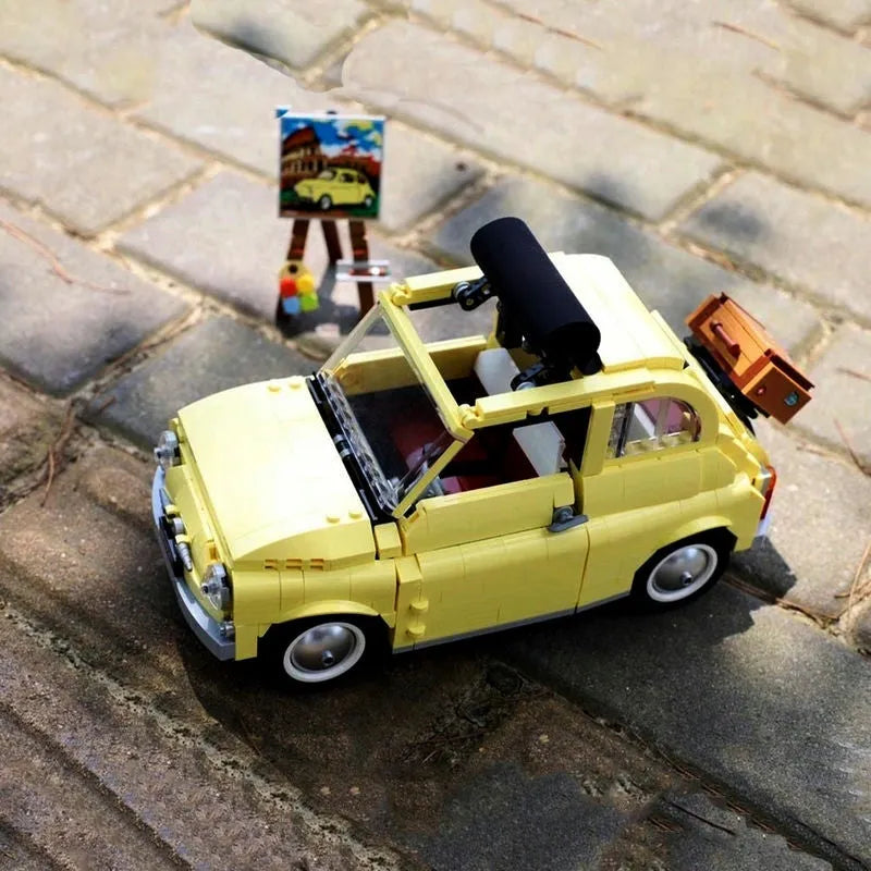 MOC Building Block Set: Classic Fiat 500 Car, Model 2021
