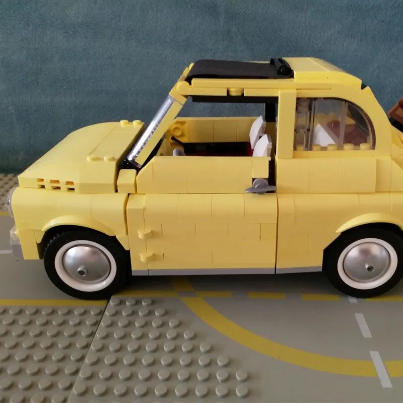 MOC Building Block Set: Classic Fiat 500 Car, Model 2021