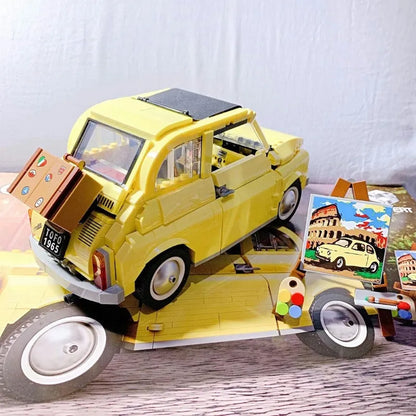 MOC Building Block Set: Classic Fiat 500 Car, Model 2021