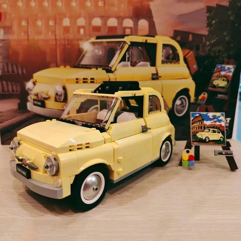 MOC Building Block Set: Classic Fiat 500 Car, Model 2021