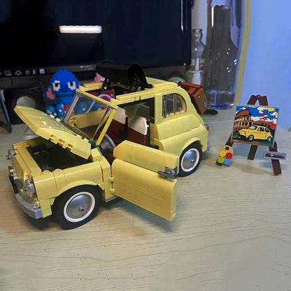 MOC Building Block Set: Classic Fiat 500 Car, Model 2021