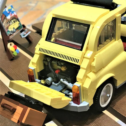 MOC Building Block Set: Classic Fiat 500 Car, Model 2021