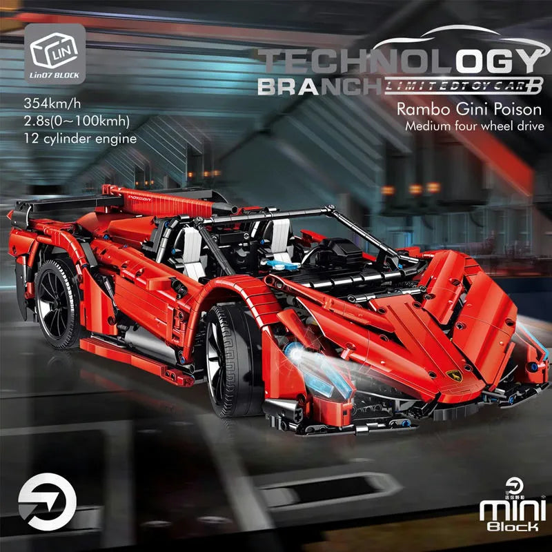 MOC Building Block Set: Super Roadster Racing Cars MINI