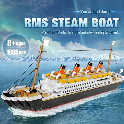 MOC Building Block Set: Experts RMS Titanic Steam Ship Boat 15005, Model PG15005