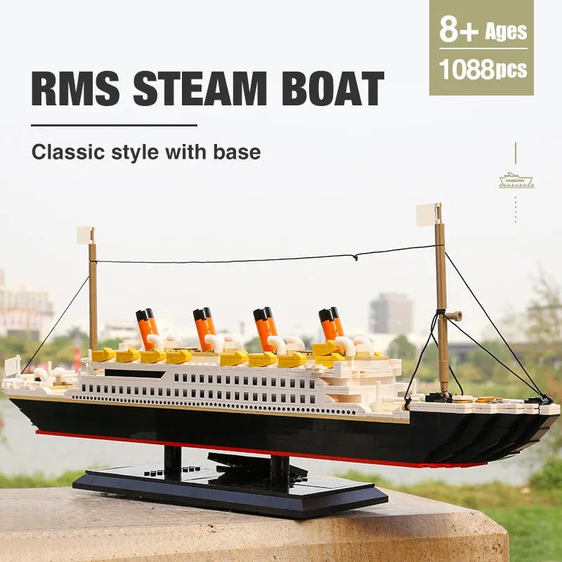 MOC Building Block Set: Experts RMS Titanic Steam Ship Boat 15005, Model PG15005