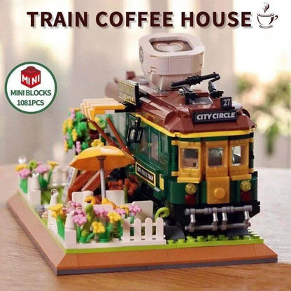 MOC Building Block Set: Experts Train Coffee House Modular MINI, Model DZ6002