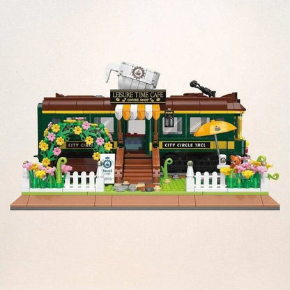 MOC Building Block Set: Experts Train Coffee House Modular MINI, Model DZ6002