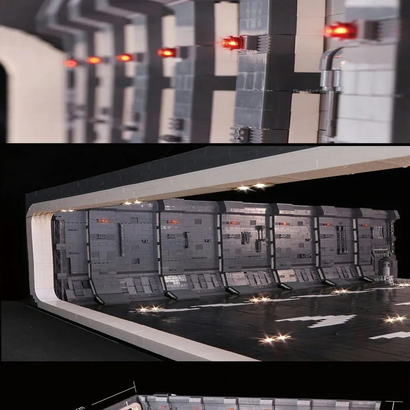 MOC Motorized Building Block Set: Hanger MOC Docking Bay For Star Wars UCS Falcon Millennium, Model 327