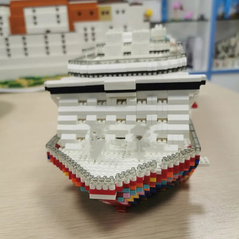 MOC Building Block Set: Big Luxury Cruise Liner Ship MINI, Model 7800