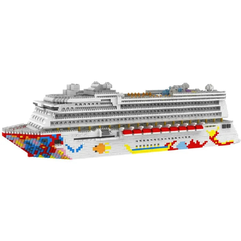 MOC Building Block Set: Big Luxury Cruise Liner Ship MINI, Model 7800