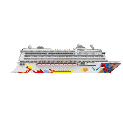 MOC Building Block Set: Big Luxury Cruise Liner Ship MINI, Model 7800