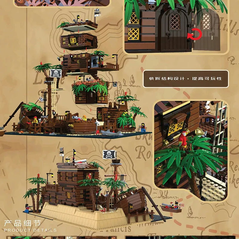 MOC Building Block Set: Pirates Of Barracuda Bay Ship 49016