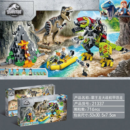 MOC Building Block Set: Jurassic Park T. rex VS Dino-Mech Battle, Model 21337