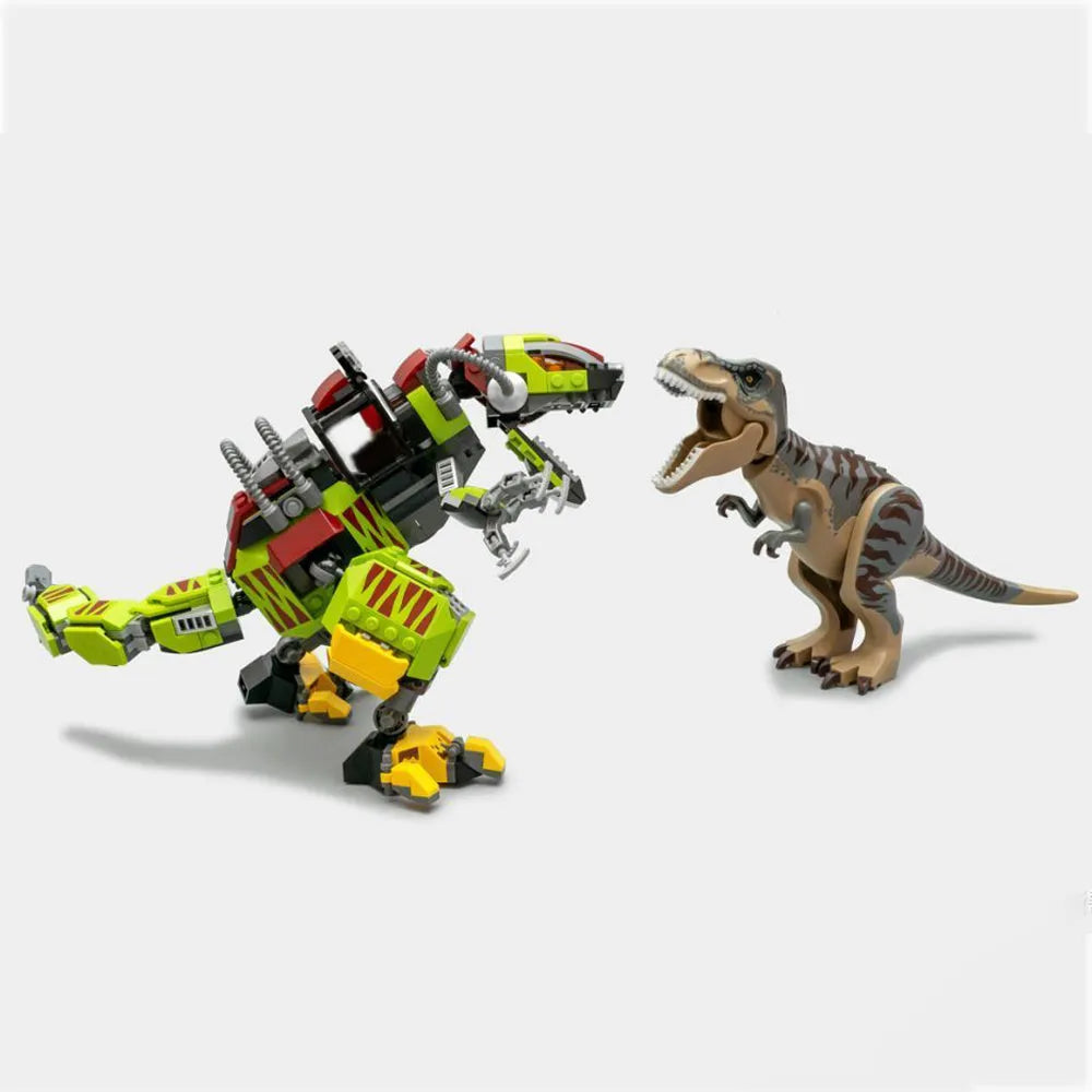 MOC Building Block Set: Jurassic Park T. rex VS Dino-Mech Battle, Model 21337