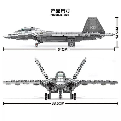 MOC Building Block Set: Aircraft F22 Raptor Fighter Jet, Model LY9002