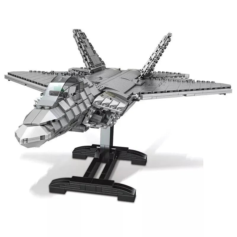 MOC Building Block Set: Aircraft F22 Raptor Fighter Jet, Model LY9002