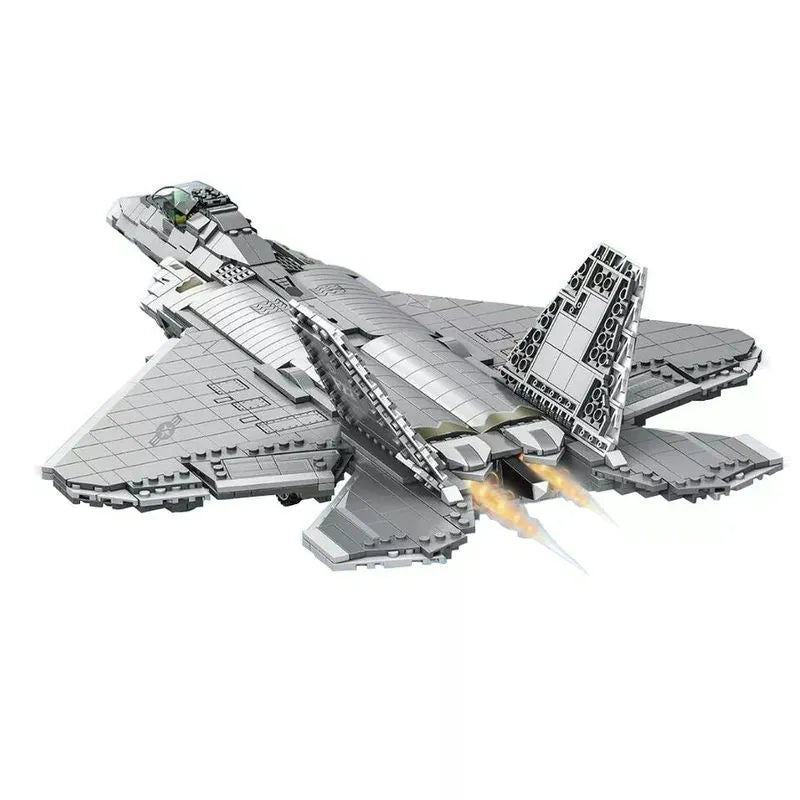 MOC Building Block Set: Aircraft F22 Raptor Fighter Jet, Model LY9002