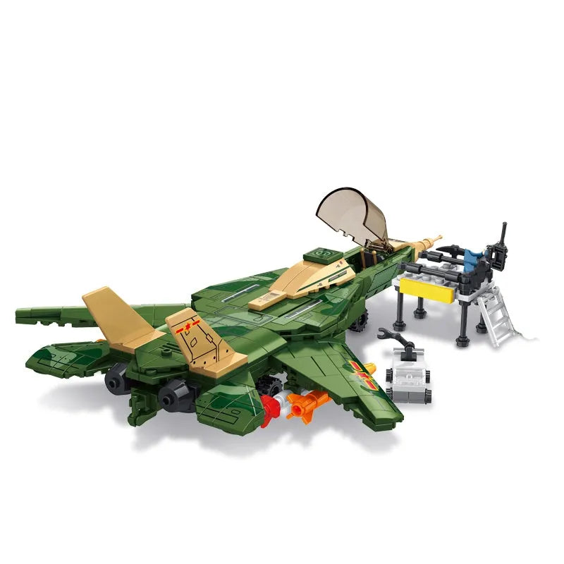 MOC Building Block Set: Aircraft Tomcat F-14 Fighter Plane, Model 88026
