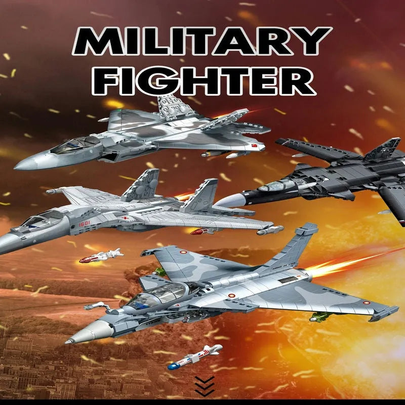 MOC Building Block Set: F-22 Raptor Fighter Plane, Model SX88001