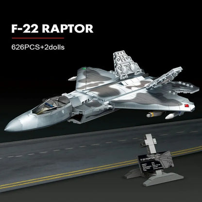 MOC Building Block Set: F-22 Raptor Fighter Plane, Model SX88001