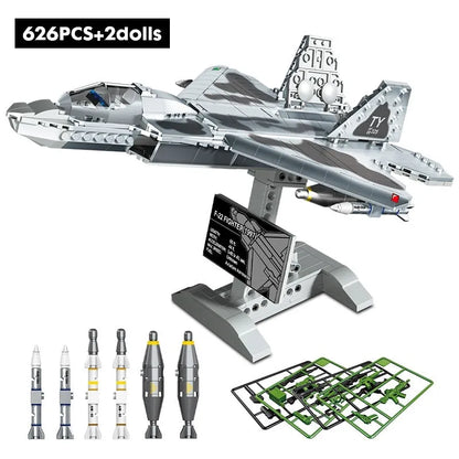 MOC Building Block Set: F-22 Raptor Fighter Plane, Model SX88001